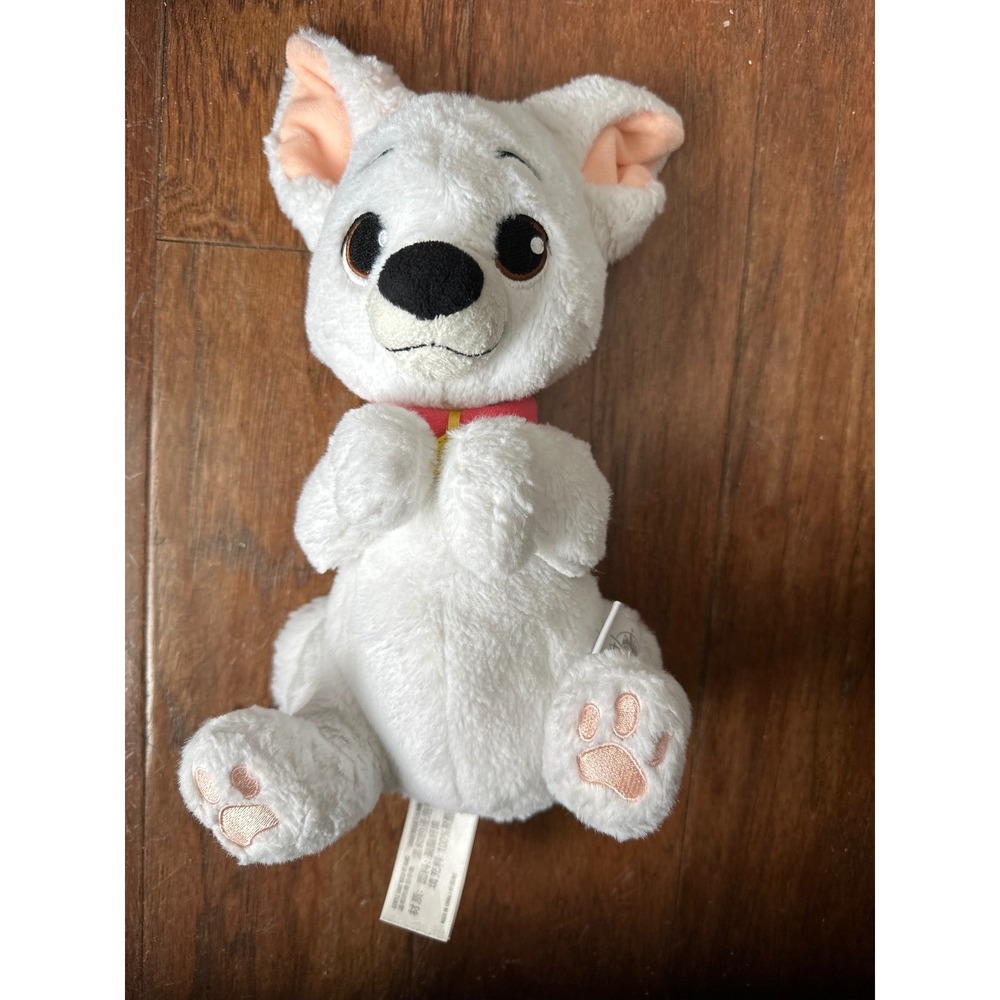 Disney Bolt White Dog Plush Stuffed Animal Collar Lightning‎ Bolt Toy